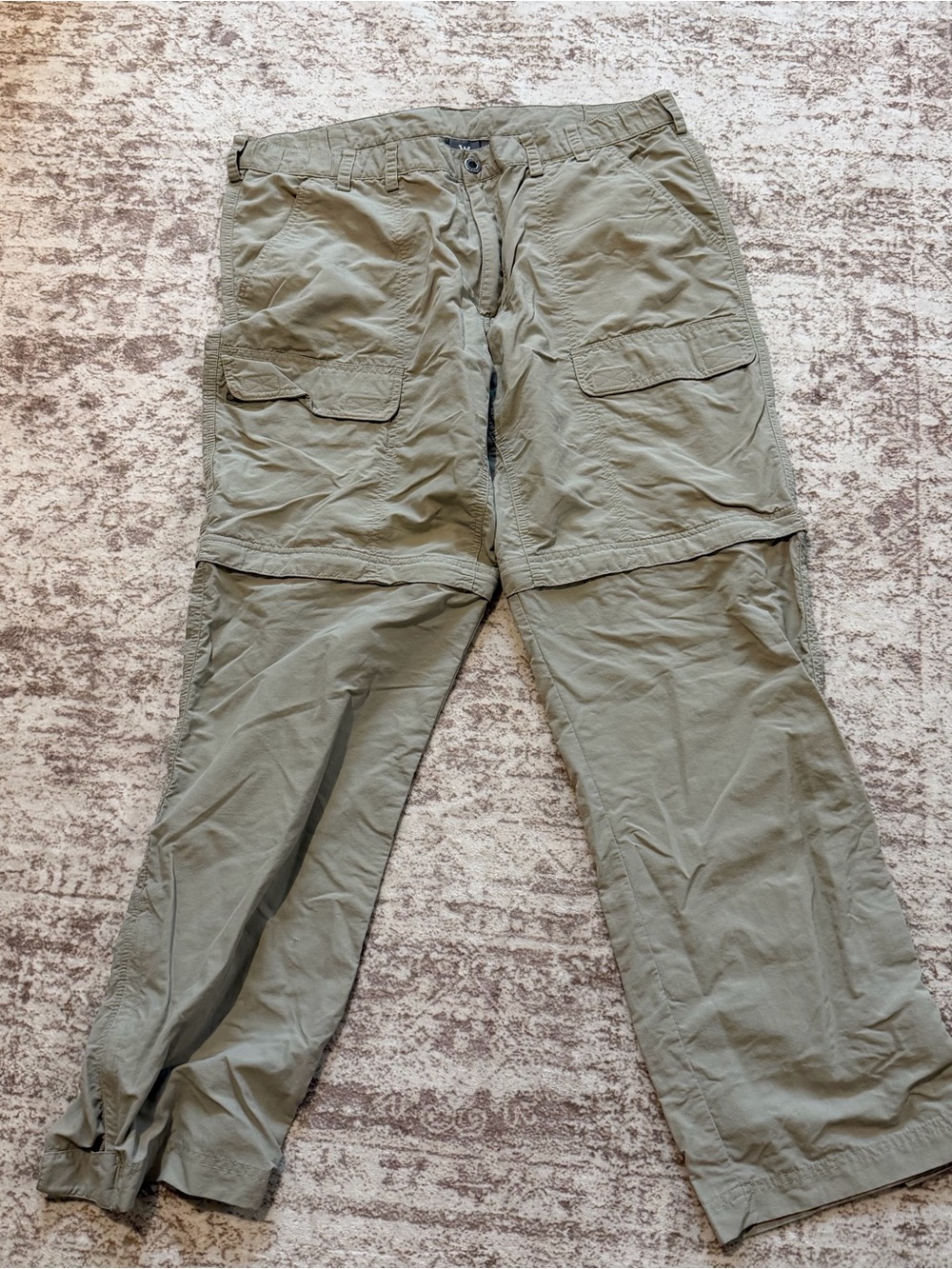 Convertible Tan Men’s  Cargo Pants - Lightweight Zip-Off Design